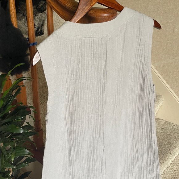 Faherty Sleeveless Midi Dress in Light Gray Blue - Picture 6 of 11